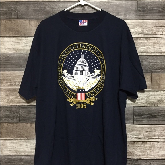 Bush Cheney 2005 Inauguration T Shirt Men’s XL Navy Blue Graphic Tee USA Made - Picture 4 of 7